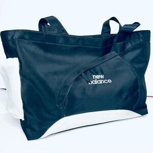 New Balance Black/White  Gym Tote with White Accents Duffel Athletic 12” x 20”